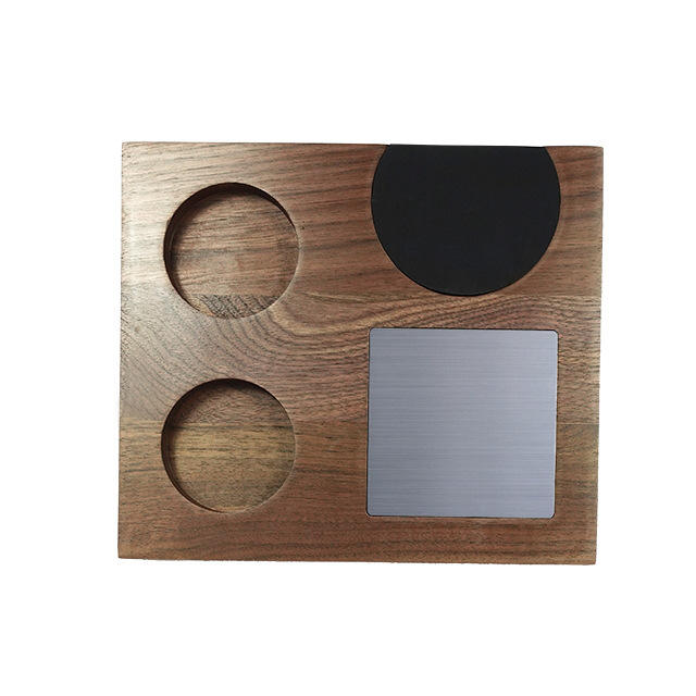 Espresso Tamper Base Accesorios Caja organizadora Compatible con todos los tamaños Espresso Marca Accesorios Estación de apisonamiento de nogal