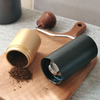 Molinillo de café expreso Manual, rebabas ajustables, de acero inoxidable, portátil, Manual, Mini molinillo de granos de café, mango de madera