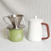 Juego de café para exteriores de acero inoxidable, juego de goteador de café v60, juego de bolsas de viaje para café