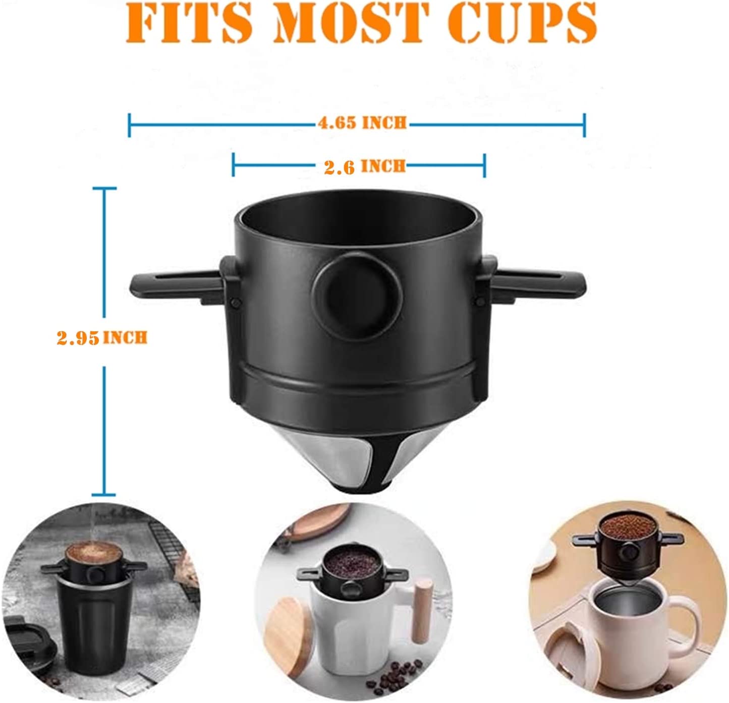 Innovador filtro de café de acero inoxidable 304 para verter sobre gotero de café