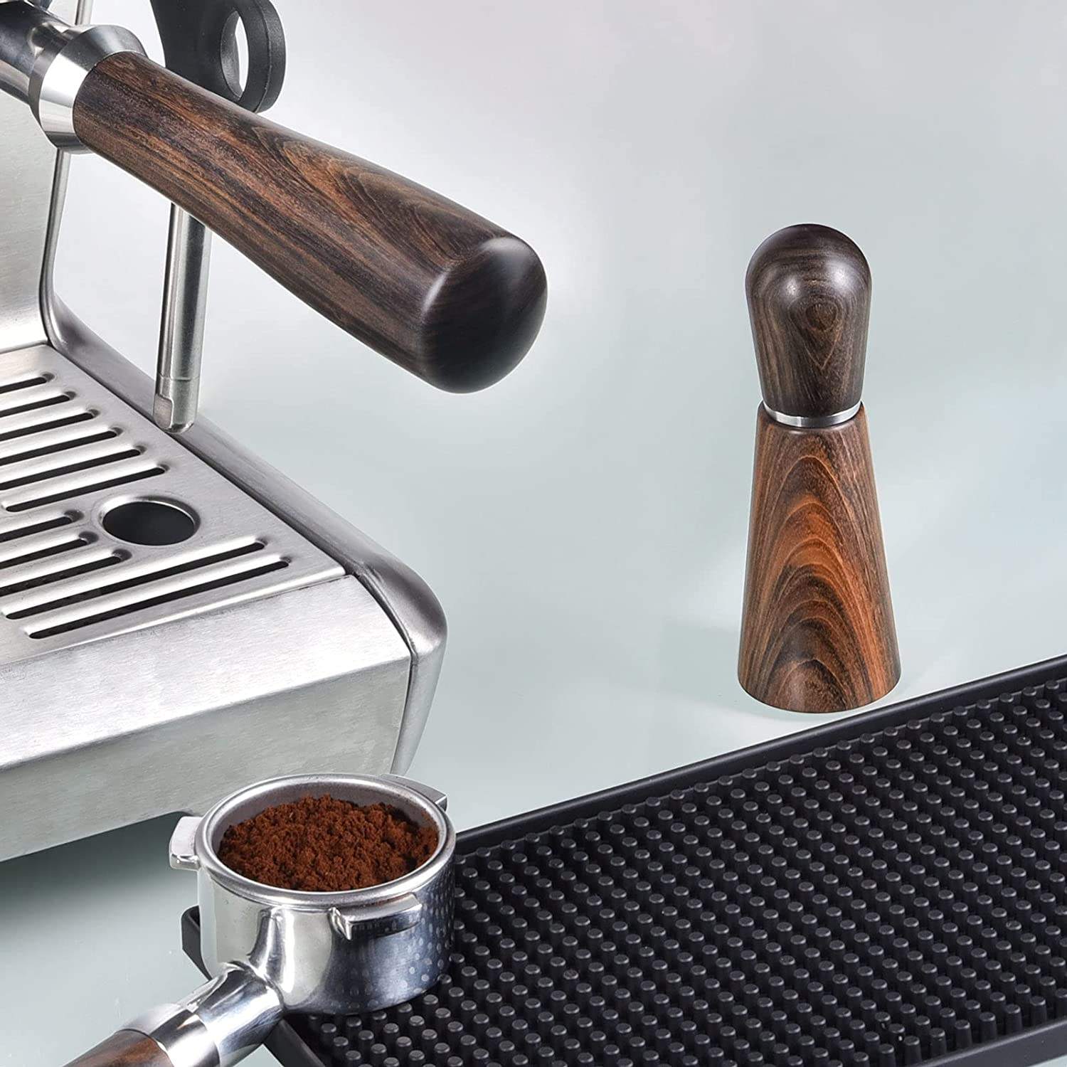 Herramienta de espresso Herramienta de distribución de café Mango de madera natural y base Agitador de espresso profesional