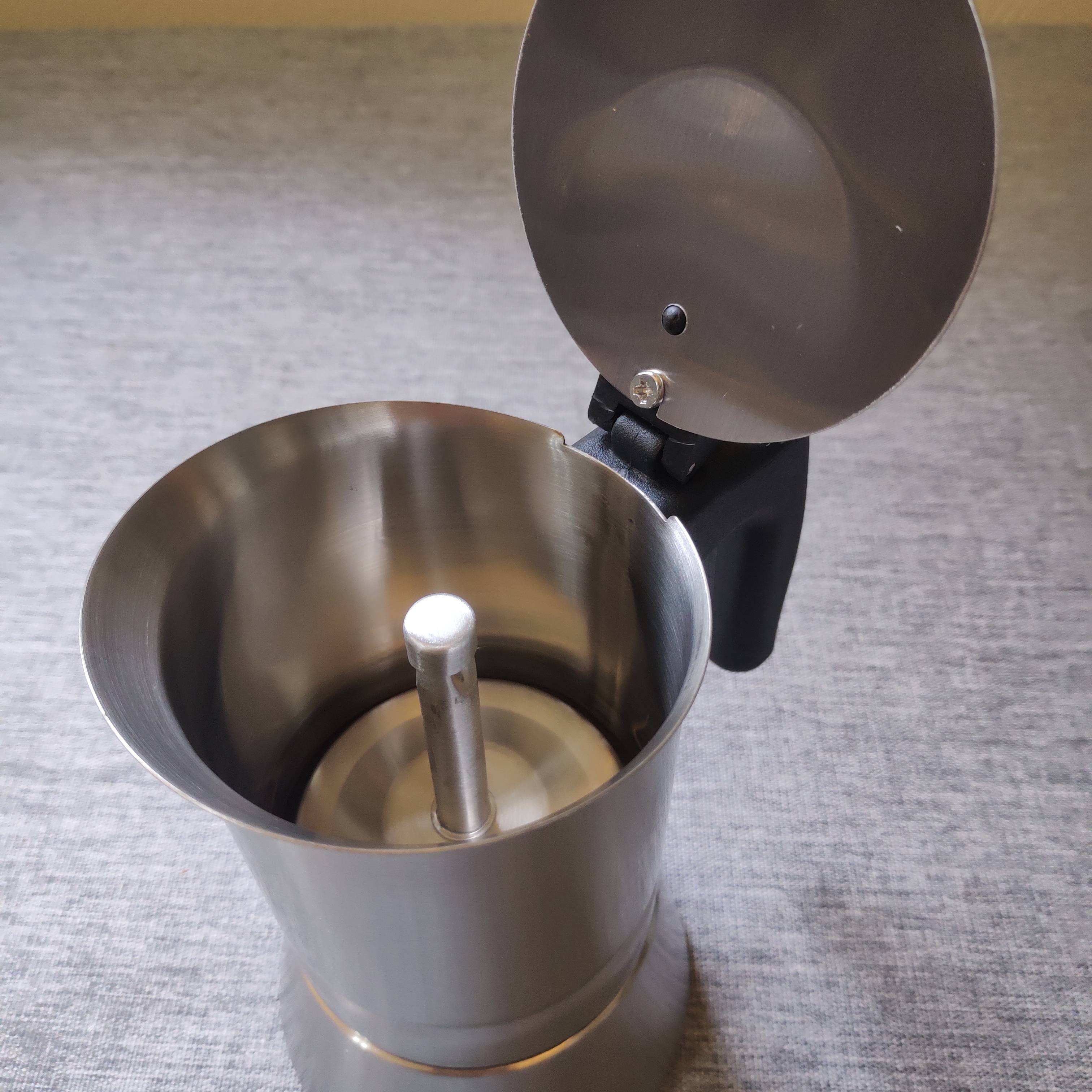 Cafetera de acero inoxidable 304 para estufa Inox 18/8, cafetera Espresso, cafetera Moka, cafetera italiana, inducción de calor disponible, mango de nailon