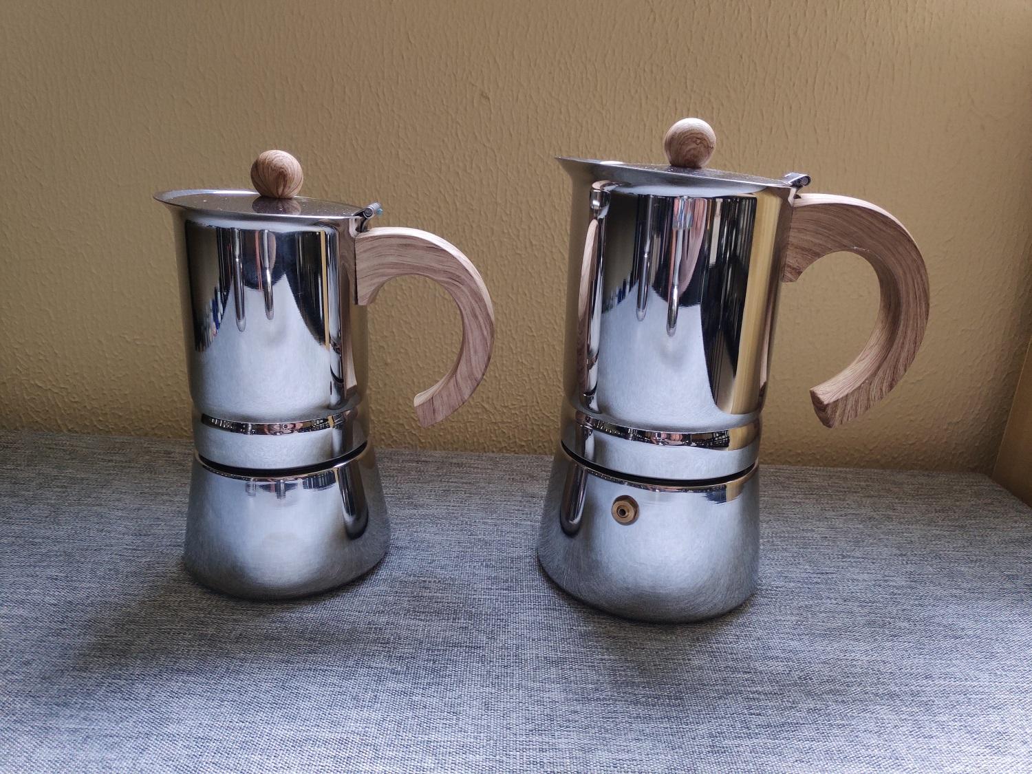 Cafetera de acero inoxidable 304 para estufa Inox 18/8, cafetera Espresso, cafetera Moka, cafetera italiana, inducción de calor disponible, mango de nailon