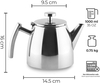 Tetera de doble pared de acero inoxidable con infusor extraíble, tetera de estufa de 1,2 l para frutas, hierbas e infusión