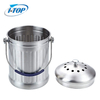 Contenedor de compost de acero inoxidable para encimera de cubo de abono de cocina para interiores de 1,0 galones con tapa sellada