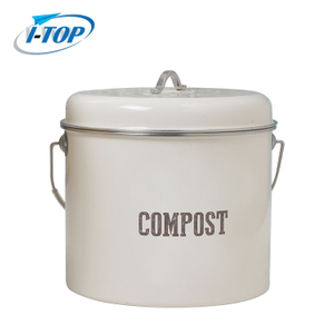 Cubo de compost de 1,0 galones Galvinizational Zinc Metal Easy Clean con filtro de carbón Cubo de compost