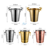 Cubo de hielo portátil personalizado de 3 litros de doble pared, cubo de hielo de acero inoxidable para cubo de bebidas