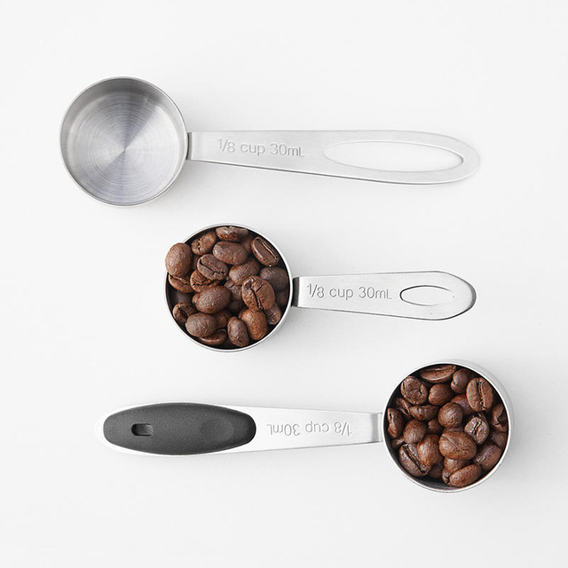 Gran oferta, utensilios de cocina de alta calidad, cucharas y tazas medidoras de acero inoxidable, 30 gramos