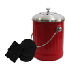 Cubo de compost de cocina para mostrador o debajo del fregadero Cubo de compost biodegradable ecológico de 1,3 galones de metal para interiores y apartamentos