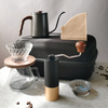 Molinillo de café expreso Manual, rebabas ajustables, de acero inoxidable, portátil, Manual, Mini molinillo de granos de café, mango de madera
