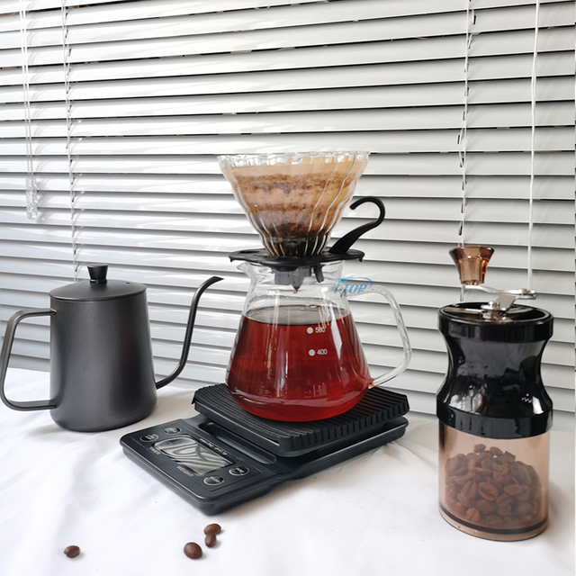 Fabricante de cafetera manual con logotipo personalizado, portátil, para acampar al aire libre, para viajes, fabricante de cajas de regalo, juego de café V60, juego de café