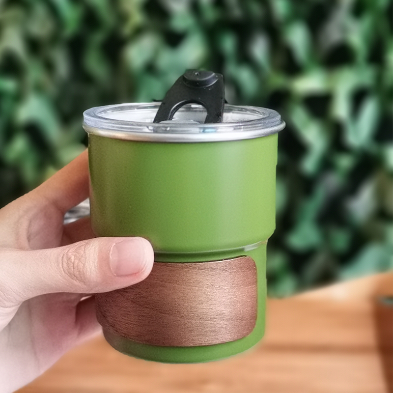 Taza de café portátil de 300 ml de una sola capa de acero inoxidable 304, taza para acampar con agua para rizar cerveza