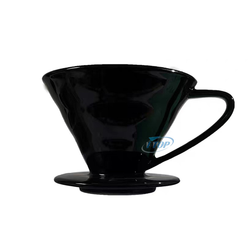 Filtro de café v60 de porcelana en relieve multicolor personalizado, goteador de café de cerámica