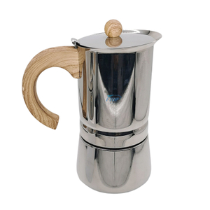 Cafetera de acero inoxidable 304 para estufa Inox 18/8, cafetera Espresso, cafetera Moka, cafetera italiana, inducción de calor disponible, mango de nailon