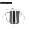 Jarra de leche Barista 600ml jarra de leche de acero inoxidable taza para espumar café de Metal Espresso jarra de leche al vapor accesorios de café