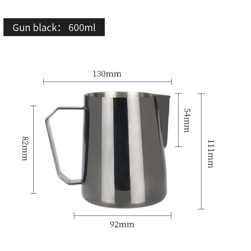 Jarra de leche Barista 600ml jarra de leche de acero inoxidable taza para espumar café de Metal Espresso jarra de leche al vapor accesorios de café