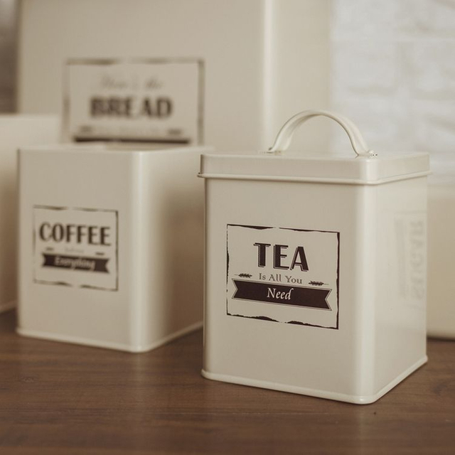 Tarro de almacenamiento de alimentos, contenedor de almacenamiento hermético de acero inoxidable, té, azúcar, café, juegos de recipientes de cocina de Metal con hebilla sellada