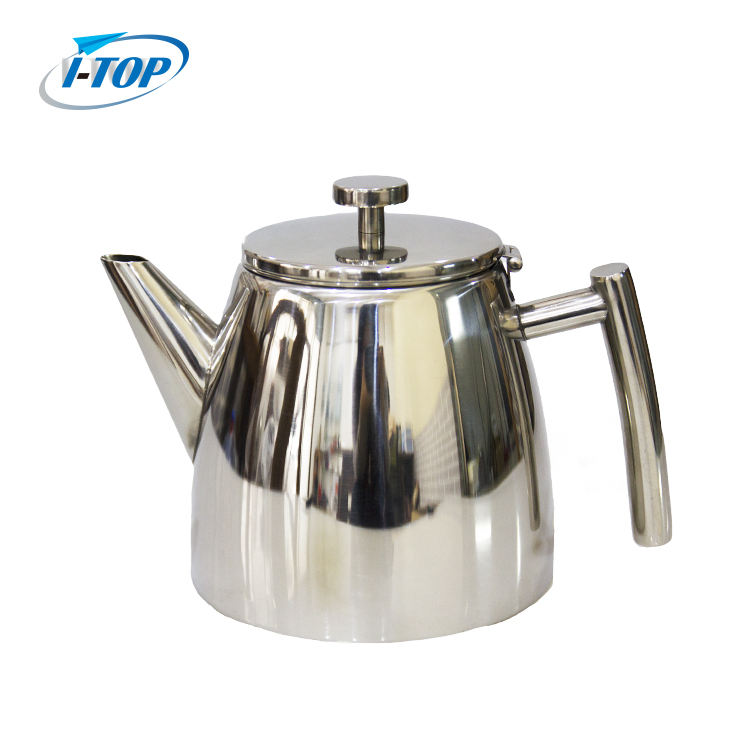 Tetera de acero inoxidable de doble pared de 1,2 l Mantiene el té caliente durante mucho tiempo con el infusor de té Tetera