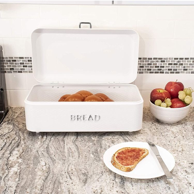 Contenedores de caja de almacenamiento de pan de comida de acero inoxidable populares Contenedor de pan grande de acero inoxidable con tapa