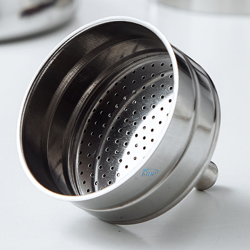 Moka Pot de acero inoxidable Inox 18/8 Cafetera espresso Mocha Pot Inducción de calor Mango de nylon disponible