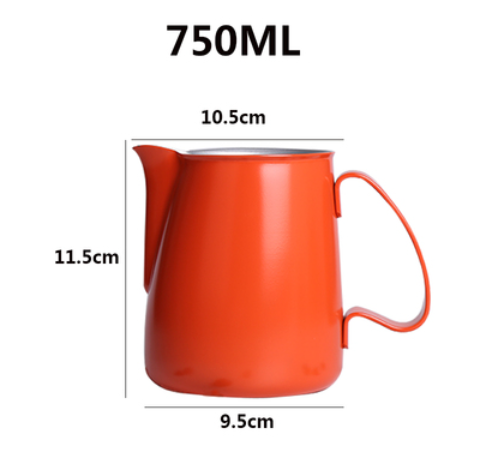 Jarra de leche Barista, jarra de leche de acero inoxidable de 600ml, taza para espumar, jarra de leche humeante de café expreso de Metal