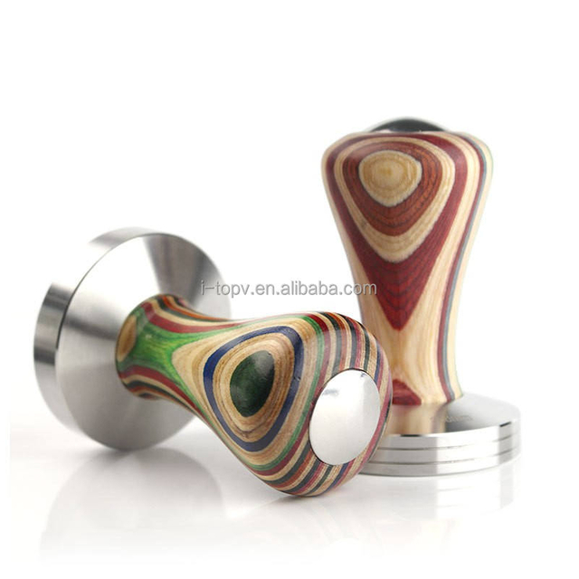 Tamper de café de madera Espresso Coffee Powder Press Tamper Rainbow Coffee Press