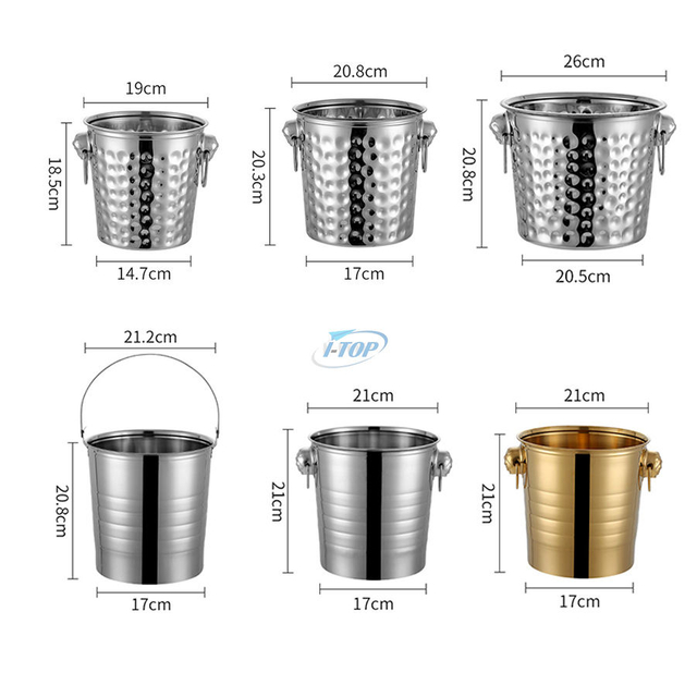 Cubo de hielo portátil de doble pared de 3 litros Cubo de hielo de acero inoxidable para cubo de bebidas