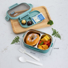 Fiambrera sin BPA para el hogar de 470ML, fiambrera Bento térmica con bolsa para niños, a prueba de fugas, de acero inoxidable