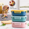 Fiambrera sin BPA para el hogar de 470ML, fiambrera Bento térmica con bolsa para niños, a prueba de fugas, de acero inoxidable