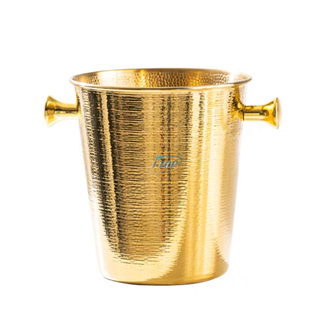 Logotipo personalizado, cubo de hielo de acero inoxidable de 5,35 galones, cubo de hielo de hilo de tina de bebida de Metal con tapa y cuchara de hielo