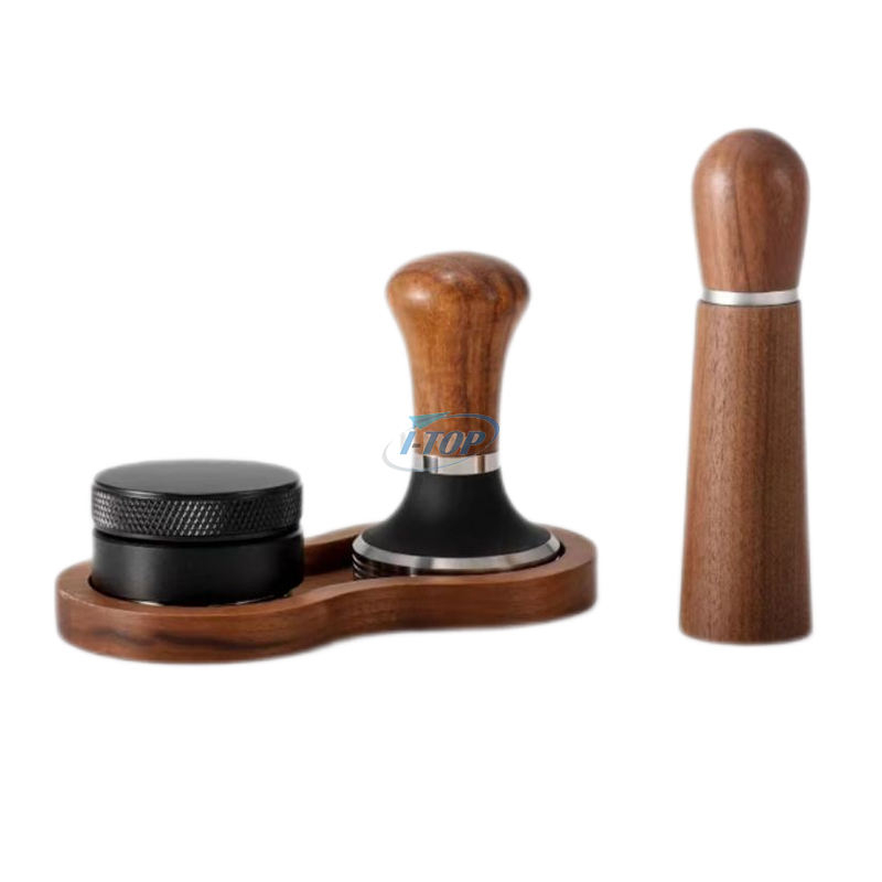 Juego de apisonamiento de café Juego de apisonamiento de martillo de café con mango de madera y herramienta con agitador de café para distribución