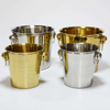 Cubitera de hielo de doble pared de Metal con tapa, pinzas para hielo y colador Cubitera de hielo aislada de 3L para coctelería, vino, accesorios de bar