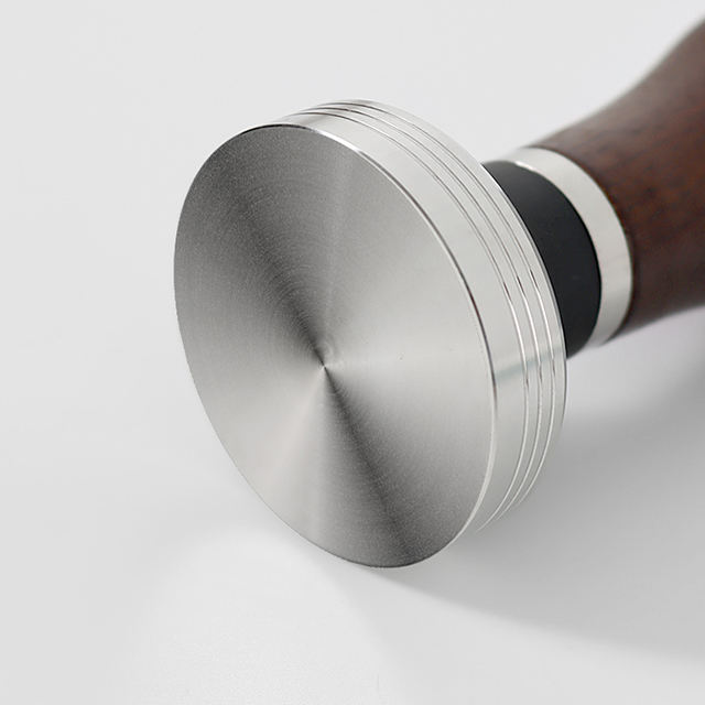 Prensa de café espresso portátil de acero inoxidable con mango de madera para café molido Tamper de café