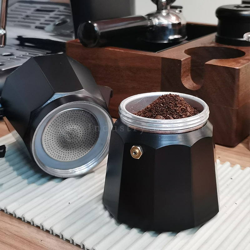 Juego de café Moka para acampar al aire libre, caja de juegos de café portátil con molinillo y moka, taza de café