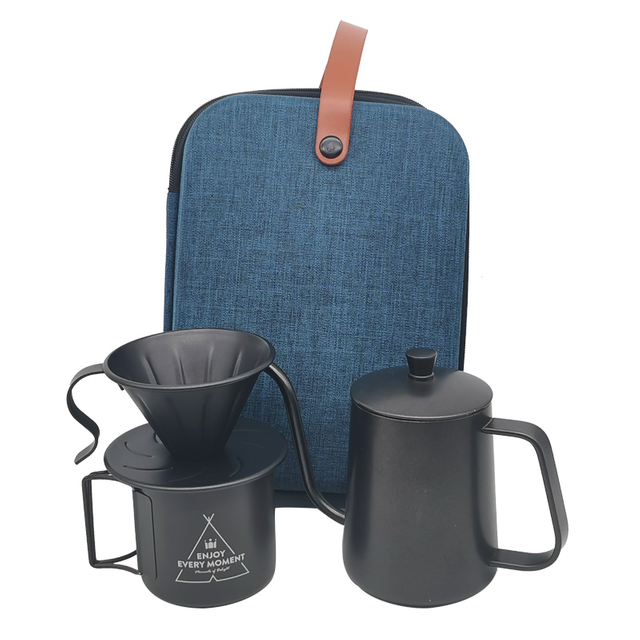 Caja de regalo Premium de viaje, juego de café y té, bolsa de viaje manual manual, juego de cafetera, hervidor de goteo para caféPopular