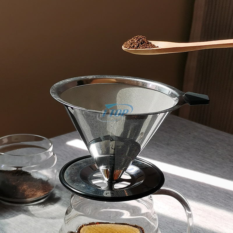  Filtro de malla de gotero de café portátil de acero inoxidable
