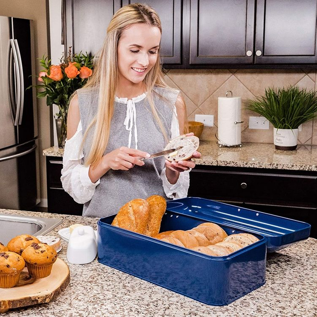 Contenedor de almacenamiento de gran capacidad más vendido, caja de almacenamiento de acero inoxidable para pan, contenedor de pan para alimentos