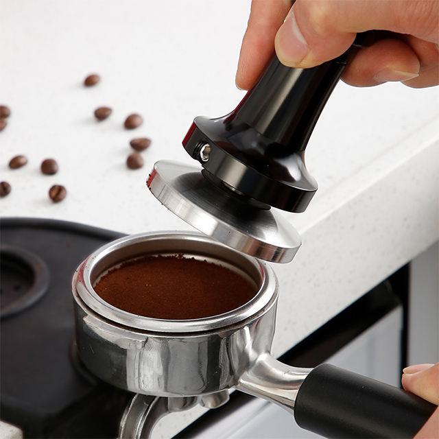 Tamper de café Ecocoffee Espresso de acero inoxidable calibrado con prensa de polvo con mango de resorte