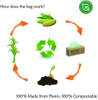 Bolsas de basura 100% compostables, bolsas de chatarra de comida de cocina, bolsas de basura de baño de abono pequeño para el hogar