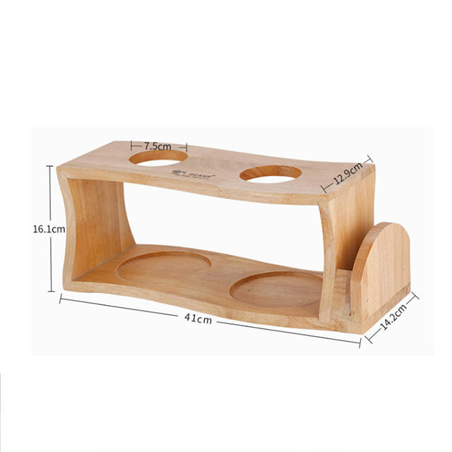Soporte doble para gotero de café, soporte de bambú para verter sobre soporte para café, soporte para goteo
