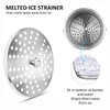 Hielera portátil aislada de acero inoxidable de doble pared con tapa y pinza para hielo incluida El colador mantiene el hielo frío y seco