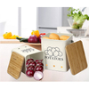 Recipiente de almacenamiento de alimentos con tapa de bambú y orificio de almacenamiento de lata de aireación para patatas, cebollas y juegos de recipientes de ajo para mostrador de cocina