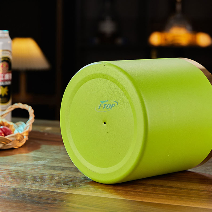 Cesta de hielo portátil de lujo de 3L para cóctel, enfriador dorado, cubo de vino, cubo de hielo de acero inoxidable de doble pared para fiestas