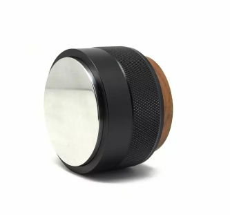 Distribuidor de café de 58 mm, distribuidor de café de acero inoxidable, decoración de nogal, distribuidor de café de altura ajustable con madera