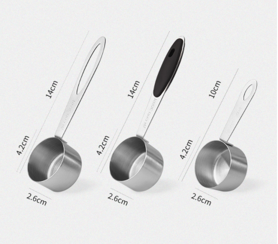 Gran oferta, utensilios de cocina de alta calidad, cucharas y tazas medidoras de acero inoxidable, 30 gramos