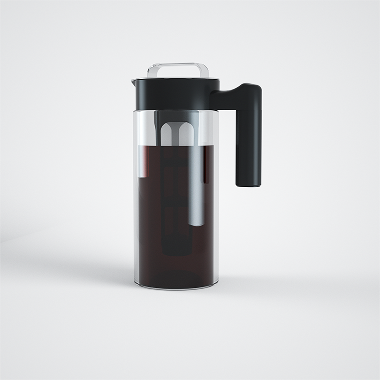 Respetuoso con el medio ambiente, sin BPA, venta al por mayor, 1300ml, vidrio transparente de borosilicato, jarra para café frío con infusor extraíble