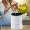 Producto Contenedor de cocina con asa de 1 galón para interiores, blanco con cubeta de plástico Contenedor de compostaje con filtro de carbón