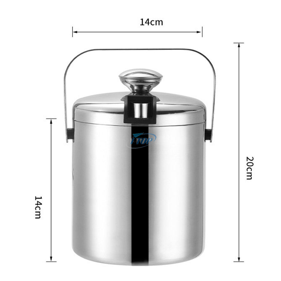 Enfriador de bebidas de fiesta con logotipo personalizado, acero inoxidable aislado, mantiene el hielo congelado, cubo de hielo más largo para cócteles y fiestas