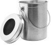 Contenedor de compostaje de cocina para encimera de cocina de acero inoxidable de 1,3 galones con 1 contenedor de compostaje con filtro de carbón de repuesto