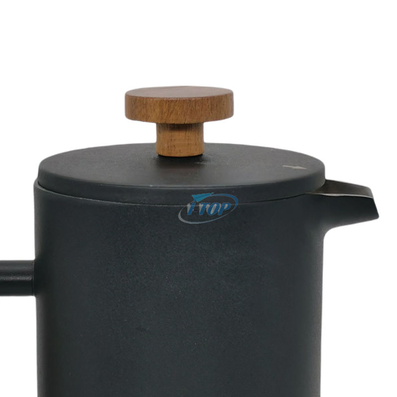 Prensa de café negro Acero inoxidable Resistente al calor 350/800/1000ml Prensa francesa de doble pared